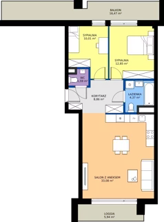 3 pokoje, mieszkanie 70,76 m², piętro 2, oferta nr 253, Miasto Polskich Mistrzów Olimpijskich II - Paryż, Mysiadło, ul. Olimpijska