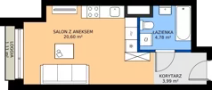 1 pokój, mieszkanie 29,37 m², piętro 2, oferta nr 214, Miasto Polskich Mistrzów Olimpijskich II - Paryż, Mysiadło, ul. Olimpijska