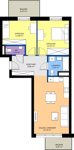 3 pokoje, mieszkanie 66,84 m², piętro 3, oferta nr 117, Miasto Polskich Mistrzów Olimpijskich II - Paryż, Mysiadło, ul. Olimpijska
