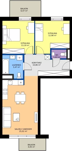 3 pokoje, mieszkanie 69,15 m², piętro 5, oferta nr 128, Miasto Polskich Mistrzów Olimpijskich II - Paryż, Mysiadło, ul. Olimpijska