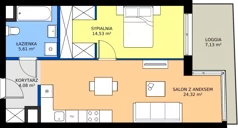 2 pokoje, mieszkanie 48,54 m², piętro 4, oferta nr 231, Miasto Polskich Mistrzów Olimpijskich II - Paryż, Mysiadło, ul. Olimpijska