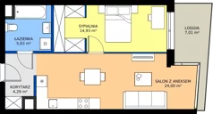 2 pokoje, mieszkanie 48,85 m², piętro 1, oferta nr 153, Miasto Polskich Mistrzów Olimpijskich II - Paryż, Mysiadło, ul. Olimpijska