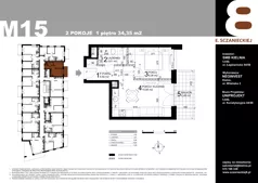 2 pokoje, mieszkanie 34,35 m², piętro 1, oferta nr 15, Sczanieckiej 8 , Łódź, Górna, Chojny, ul. Sczanieckiej 8