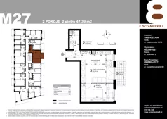 2 pokoje, mieszkanie 47,39 m², piętro 2, oferta nr 27, Sczanieckiej 8 , Łódź, Górna, Chojny, ul. Sczanieckiej 8