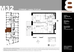 2 pokoje, mieszkanie 37,43 m², piętro 3, oferta nr 32, Sczanieckiej 8 , Łódź, Górna, Chojny, ul. Sczanieckiej 8