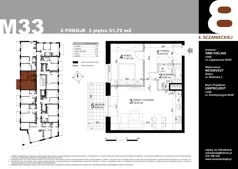 2 pokoje, mieszkanie 51,72 m², piętro 3, oferta nr 33, Sczanieckiej 8 , Łódź, Górna, Chojny, ul. Sczanieckiej 8