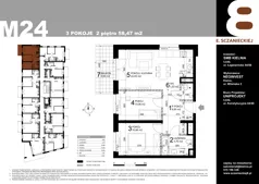 3 pokoje, mieszkanie 58,47 m², piętro 2, oferta nr 24, Sczanieckiej 8 , Łódź, Górna, Chojny, ul. Sczanieckiej 8