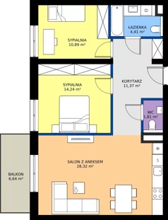 3 pokoje, mieszkanie 71,04 m², piętro 2, oferta nr 23, Sczanieckiej 8 , Łódź, Górna, Chojny, ul. Sczanieckiej 8
