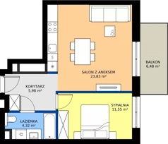 2 pokoje, mieszkanie 45,68 m², piętro 3, oferta nr 29, Sczanieckiej 8 , Łódź, Górna, Chojny, ul. Sczanieckiej 8