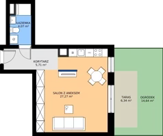 1 pokój, mieszkanie 37,05 m², parter, oferta nr 5, Sczanieckiej 8 , Łódź, Górna, Chojny, ul. Sczanieckiej 8