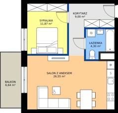 2 pokoje, mieszkanie 51,72 m², piętro 3, oferta nr 33, Sczanieckiej 8 , Łódź, Górna, Chojny, ul. Sczanieckiej 8