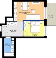 2 pokoje, mieszkanie 40,91 m², piętro 2, oferta nr 17, Sczanieckiej 8, Łódź, Górna, Chojny, ul. Sczanieckiej 8