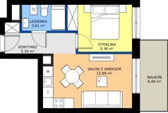 2 pokoje, mieszkanie 34,35 m², piętro 2, oferta nr 26, Sczanieckiej 8 , Łódź, Górna, Chojny, ul. Sczanieckiej 8
