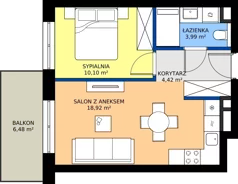 2 pokoje, mieszkanie 37,43 m², piętro 3, oferta nr 32, Sczanieckiej 8, Łódź, Górna, Chojny, ul. Sczanieckiej 8