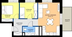 3 pokoje, mieszkanie 48,47 m², piętro 1, oferta nr 14, Sczanieckiej 8 , Łódź, Górna, Chojny, ul. Sczanieckiej 8