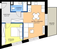 2 pokoje, mieszkanie 46,06 m², piętro 2, oferta nr 19, Sczanieckiej 8 , Łódź, Górna, Chojny, ul. Sczanieckiej 8