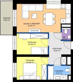 3 pokoje, mieszkanie 58,47 m², piętro 1, oferta nr 13, Sczanieckiej 8 , Łódź, Górna, Chojny, ul. Sczanieckiej 8