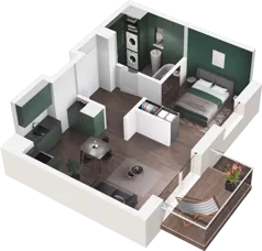 1 pokój, mieszkanie 38,36 m², piętro 1, oferta nr A/10, Zaspa Wygodnie, Gdańsk, Zaspa, Zaspa-Młyniec, Al. Jana Pawła II