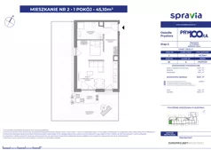 1 pokój, mieszkanie 45,10 m², parter, oferta nr 1/2, Osiedle Prystora II, Warszawa, Ursus, Skorosze, ul. Aleksandra Prystora 2