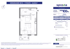 1 pokój, mieszkanie 45,10 m², piętro 1, oferta nr 1/8, Osiedle Prystora II, Warszawa, Ursus, Skorosze, ul. Aleksandra Prystora 2