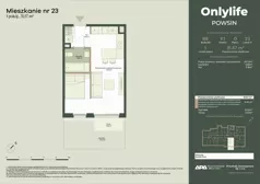 1 pokój, mieszkanie 31,57 m², parter, oferta nr B8/23, Apartamenty Onlylife, Warszawa, Wilanów, Powsin, ul. Łukasza Drewny/Potułkały