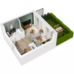 1 pokój, mieszkanie 25,37 m², parter, oferta nr 122/48, Dobre Strony, Kraków, Dębniki, Borek Fałęcki, ul. Obozowa