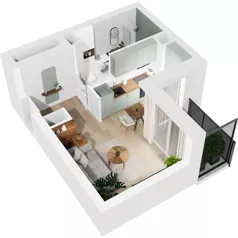 1 pokój, mieszkanie 27,85 m², piętro 1, oferta nr 122/79, Dobre Strony, Kraków, Dębniki, Borek Fałęcki, ul. Obozowa