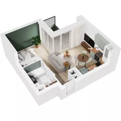 1 pokój, mieszkanie 32,18 m², piętro 1, oferta nr 122/6, Dobre Strony, Kraków, Dębniki, Borek Fałęcki, ul. Obozowa