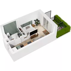 1 pokój, mieszkanie 25,12 m², parter, oferta nr 126/193, Dobre Strony, Kraków, Dębniki, Borek Fałęcki, ul. Obozowa