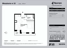1 pokój, mieszkanie 30,65 m², piętro 3, oferta nr 0/32, Norren, Gdynia, Śródmieście, Śródmieście, ul. Żeromskiego 14