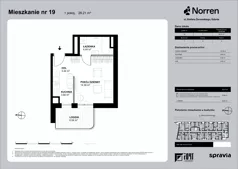 1 pokój, mieszkanie 26,22 m², piętro 2, oferta nr 0/19, Norren, Gdynia, Śródmieście, Śródmieście, ul. Żeromskiego 14