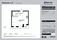 1 pokój, mieszkanie 30,45 m², piętro 4, oferta nr 0/44, Norren, Gdynia, Śródmieście, Śródmieście, ul. Żeromskiego 14