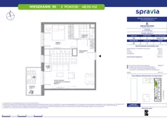 2 pokoje, mieszkanie 48,05 m², piętro 7, oferta nr B1/98, Architektów, Wrocław, Al. Architektów 22-30