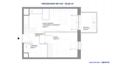 2 pokoje, mieszkanie 33,36 m², piętro 2, oferta nr A/140, Architektów, Wrocław, Żerniki, Al. Architektów 22-30