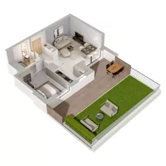 2 pokoje, mieszkanie 44,33 m², piętro 1, oferta nr A1/1, Zaspa Wysoko, Gdańsk, Zaspa, Zaspa-Młyniec, aleja Jana Pawła II