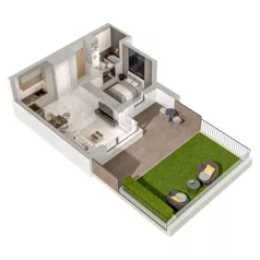2 pokoje, mieszkanie 35,40 m², piętro 1, oferta nr A1/2, Zaspa Wysoko, Gdańsk, Zaspa, Zaspa-Młyniec, aleja Jana Pawła II