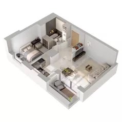 2 pokoje, mieszkanie 43,12 m², piętro 2, oferta nr A2/158, Zaspa Wysoko, Gdańsk, Zaspa, Zaspa-Młyniec, aleja Jana Pawła II