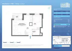 2 pokoje, mieszkanie 42,49 m², piętro 1, oferta nr A2/150, Zaspa Wysoko, Gdańsk, Zaspa, Zaspa-Młyniec, aleja Jana Pawła II