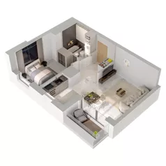 2 pokoje, mieszkanie 42,49 m², piętro 1, oferta nr A2/150, Zaspa Wysoko, Gdańsk, Zaspa, Zaspa-Młyniec, aleja Jana Pawła II