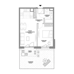2 pokoje, mieszkanie 44,23 m², parter, oferta nr 1/32, Osiedle Prystora II, Warszawa, Ursus, Skorosze, ul. Aleksandra Prystora 2