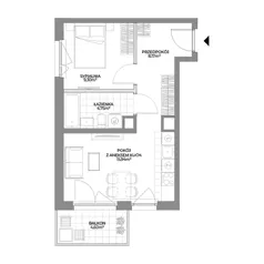 2 pokoje, mieszkanie 38,16 m², piętro 1, oferta nr 2/101, Osiedle Prystora II, Warszawa, Ursus, Skorosze, ul. Aleksandra Prystora 2