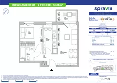 2 pokoje, mieszkanie 43,38 m², piętro 5, oferta nr B1/85, Osiedle Bokserska 2, Warszawa, Ursynów, Wyczółki, ul. Bokserska 73A