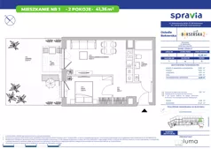 2 pokoje, mieszkanie 41,36 m², parter, oferta nr B1/1, Osiedle Bokserska 2, Warszawa, Ursynów, Wyczółki, ul. Bokserska 73A