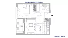 2 pokoje, apartament 34,08 m², piętro 1, oferta nr 51D/8, Osiedle Centralnie!, Kraków, Czyżyny, Łęg, ul. Centralna 51D, 51E