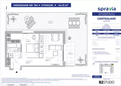 2 pokoje, mieszkanie 44,13 m², parter, oferta nr 51E/164, Osiedle Centralnie!, Kraków, Czyżyny, Łęg, ul. Centralna 51D, 51E