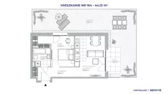 2 pokoje, mieszkanie 44,13 m², parter, oferta nr 51E/164, Osiedle Centralnie!, Kraków, Czyżyny, Łęg, ul. Centralna 51D, 51E
