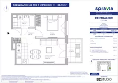 2 pokoje, apartament 38,11 m², piętro 1, oferta nr 51E/178, Osiedle Centralnie!, Kraków, Czyżyny, Łęg, ul. Centralna 51D, 51E