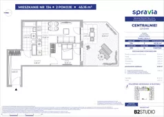 2 pokoje, mieszkanie 45,16 m², parter, oferta nr 51E/134, Osiedle Centralnie!, Kraków, Czyżyny, Łęg, ul. Centralna 51D, 51E