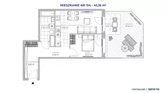 2 pokoje, mieszkanie 45,16 m², parter, oferta nr 51E/134, Osiedle Centralnie!, Kraków, Czyżyny, Łęg, ul. Centralna 51D, 51E