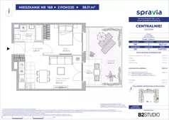 2 pokoje, mieszkanie 38,11 m², parter, oferta nr 51E/168, Osiedle Centralnie!, Kraków, Czyżyny, Łęg, ul. Centralna 51D, 51E